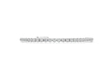 Silver Round Bezel-Set Diamond Tennis Bracelet with Adjustable Box Chain