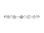 Silver Round Bezel-Set Diamond Tennis Bracelet with Open Link Band_2