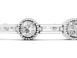 Silver Round Bezel-Set Diamond Tennis Bracelet with Open Link Band_3