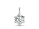 Silver Round Brilliant Cluster Diamond Pendant with Prong Setting_2