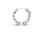 Silver Round Brilliant Diamond Inside-Out Hoop Earrings with Shared Prong Setting_3