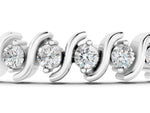 Silver Round Brilliant Diamond Tennis Bracelet with Channel Set S-Shaped Prong Setting_5