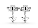 Silver Round Cluster Diamond Stud Earrings with Prong Setting_2
