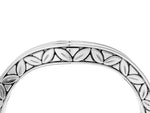 Silver Round Cut Channel Set Wave Band with Pavé Setting_16