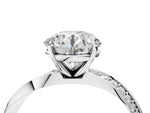 Silver Round Cut Diamond Engagement Ring with Side Stone Accents and Four-Prong Setting_10