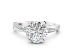Silver Round Cut Diamond Engagement Ring with Side Stone Accents and Four-Prong Setting_6