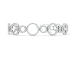 Silver Round Cut Diamond Halo Circle Link Bracelet with Pave Setting_4