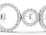 Silver Round Cut Diamond Halo Circle Link Bracelet with Pave Setting_5