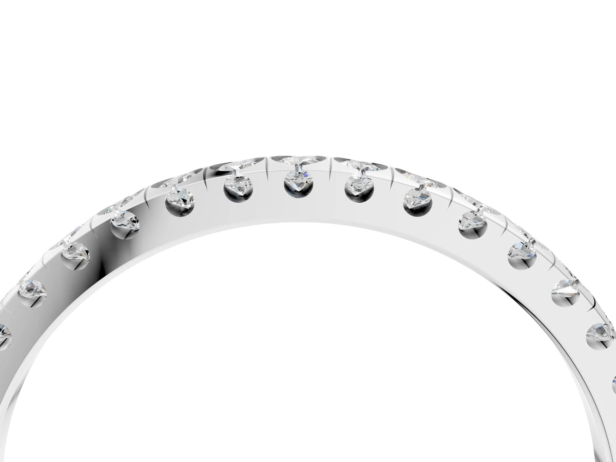 Silver Round Cut Diamond Pavé Set Eternity Band_16