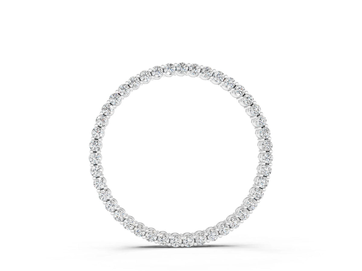 Silver Round Cut Diamond Prong Set Eternity Pendant_4