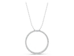 Silver Round Cut Diamond Prong Set Eternity Pendant_5