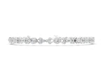 Silver Round Cut Diamond Tennis Bracelet with Bezel Setting and Milgrain Band_2