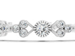 Silver Round Cut Diamond Tennis Bracelet with Bezel Setting and Milgrain Band_3