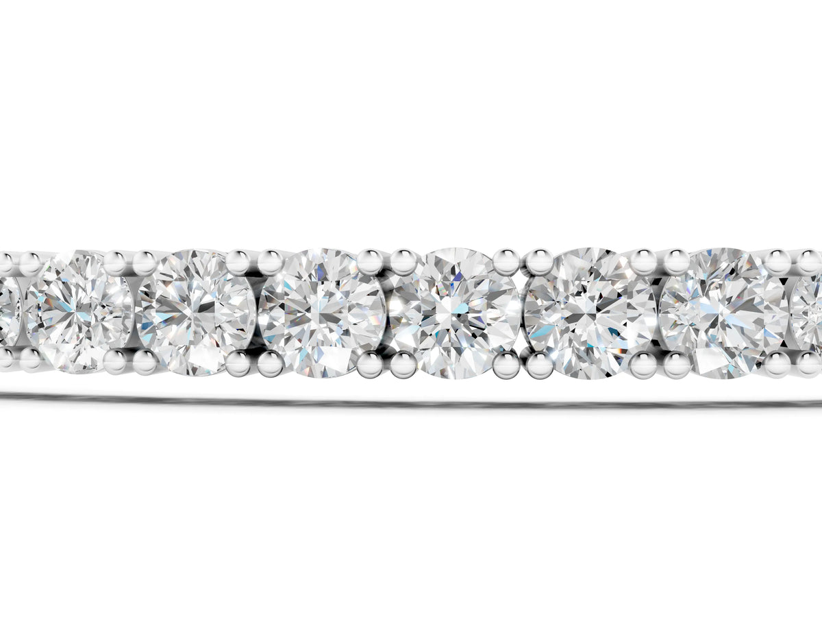 Silver Round Cut Diamond Tennis Bracelet with Box Chain and Four-Prong Setting_1