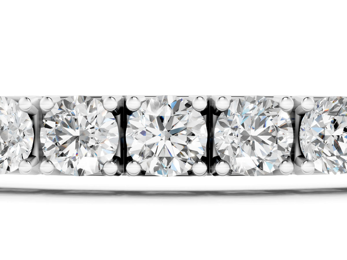 Silver Round Cut Diamond Tennis Bracelet with Box Clasp and Four-Prong Setting_3