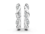 Silver Round Cut Diamond Twisted Pavé Hoop Earrings_2