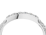 Silver Round Diamond Bar Set Eternity Band with Filigree Design_16