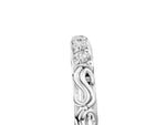 Silver Round Diamond Bar Set Eternity Band with Filigree Design_17