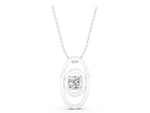 Silver Round Diamond Bezel Set Pendant with Double Halo_5