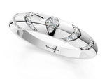 Silver Round Diamond Channel Set Curved Band with Bezel Setting_13