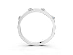 Silver Round Diamond Channel Set Eternity Band with Prong Setting_15