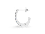 Silver Round Diamond Channel-Set Hoop Earrings with Bar Prong Setting_3