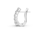 Silver Round Diamond Channel Set Hoop Earrings with Four-Prong Setting_3