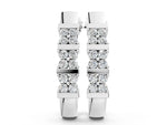 Silver Round Diamond Channel-Set Hoop Earrings with Four-Prong Setting_4