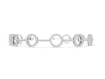 Silver Round Diamond Circle Link Tennis Bracelet with Pavé Setting_4