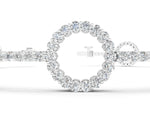 Silver Round Diamond Circle Link Tennis Bracelet with Pavé Setting_5