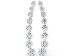 Silver Round Diamond Climber Earrings with Prong Setting on Curved Band_3