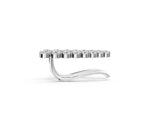 Silver Round Diamond Climber Earrings with Prong Setting on Curved Band_5