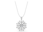 Silver Round Diamond Cluster Milgrain Pendant_3
