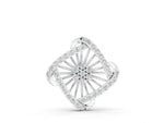 Silver Round Diamond Cluster Pendant with Prong Setting_2