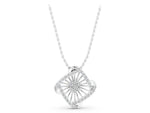 Silver Round Diamond Cluster Pendant with Prong Setting_3