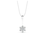 Silver Round Diamond Cluster Pendant with Six-Prong Setting_3