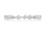 Silver Round Diamond Cluster Tennis Bracelet with Bezel Setting and Four-Prong Clasp_4