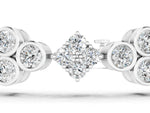 Silver Round Diamond Cluster Tennis Bracelet with Bezel Setting and Four-Prong Clasp_5