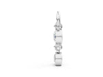 Silver Round Diamond Double Drop Huggie Charm_3