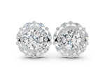 Silver Round Diamond Double Halo Stud Earrings with Prong Setting_6