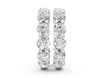 Silver Round Diamond Eternity Hoop Earrings with Scalloped Band and Four-Prong Setting_2