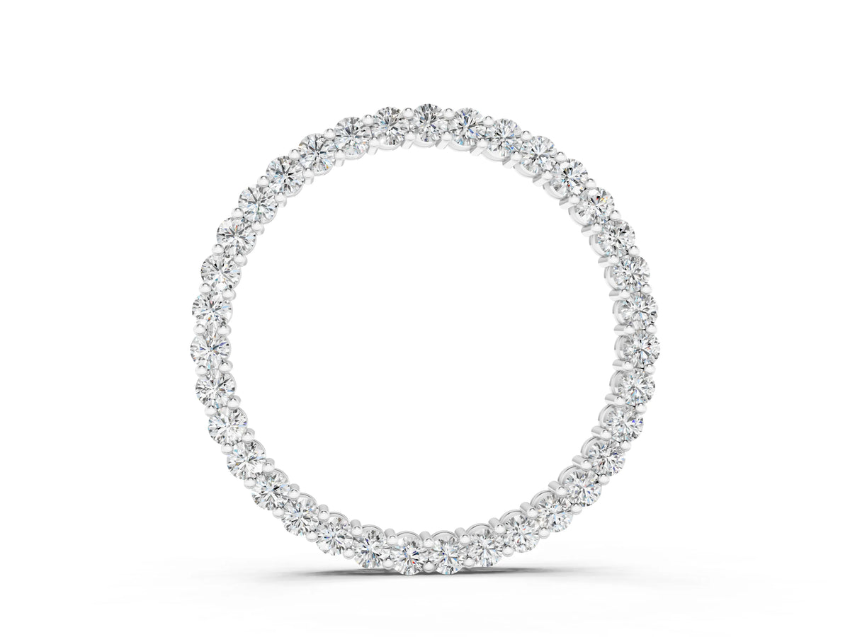 Silver Round Diamond Eternity Pendant with Prong Setting_2