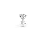 Silver Round Diamond Flower Petal Solitaire Stud Earrings_5