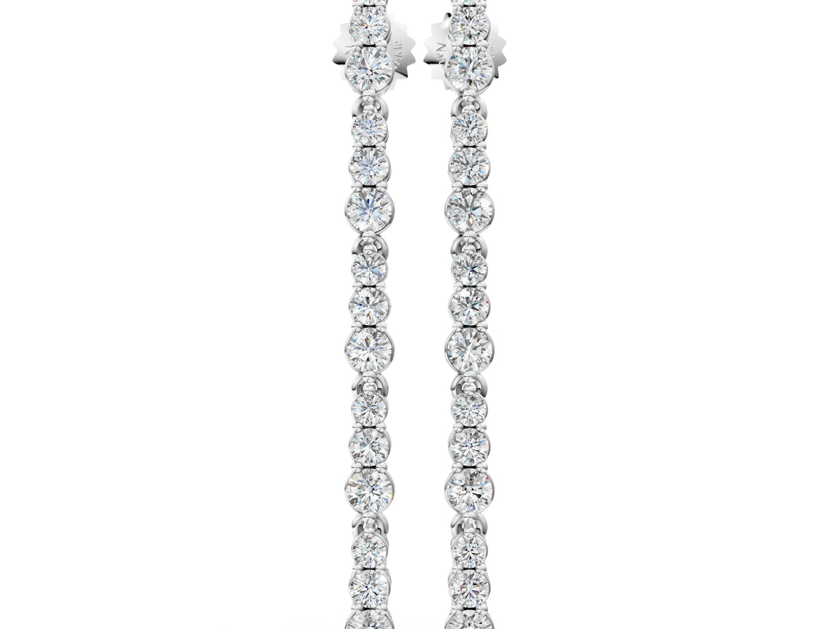 Silver Round Diamond Graduated Dangle Earrings_2