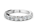 Silver Round Diamond Half Eternity Band with Classic Prong Setting_12