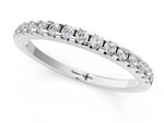 Silver Round Diamond Half Eternity Band with Pavé Setting and Shared Prong_13