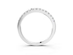 Silver Round Diamond Half Eternity Band with Pavé Setting and Shared Prong_15