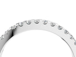 Silver Round Diamond Half Eternity Band with Pavé Setting and Shared Prong_16