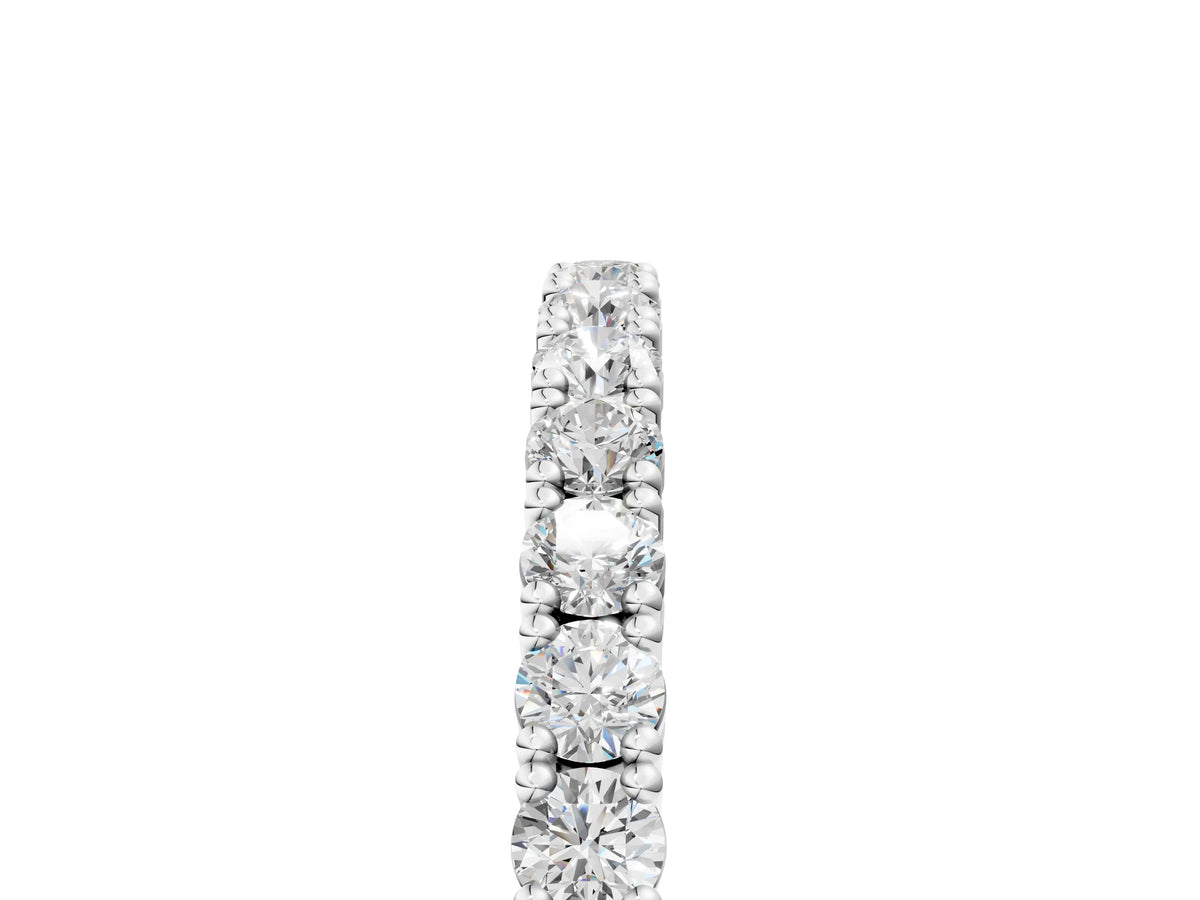 Silver Round Diamond Half-Eternity Band with Shared Prong Setting_17