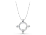 Silver Round Diamond Halo Pendant with Four-Prong Setting_5